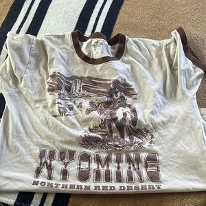 Tan and brown Hollister shirt runs big